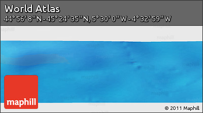Physical Panoramic Map of the Area around 45° 10' 22" N, 5° 1' 30" W
