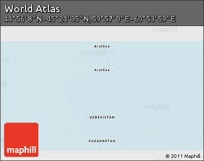 Physical 3D Map of the Area around 45° 10' 22" N, 60° 25' 29" E