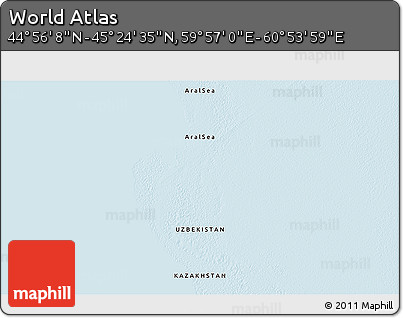 Physical 3D Map of the Area around 45° 10' 22" N, 60° 25' 29" E