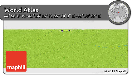 Physical Panoramic Map of the Area around 45° 10' 22" N, 66° 22' 30" E