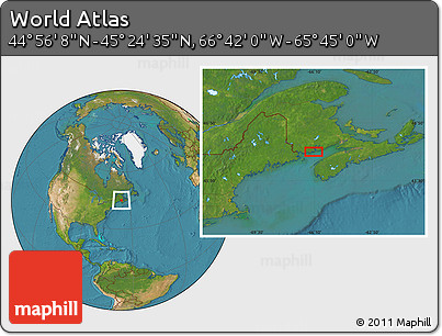 Satellite Location Map of the Area around 45° 10' 22" N, 66° 13' 29" W