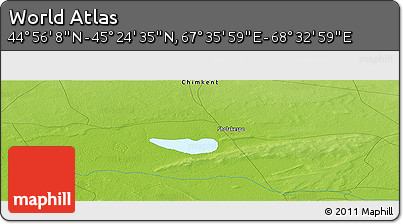 Physical Panoramic Map of the Area around 45° 10' 22" N, 68° 4' 29" E