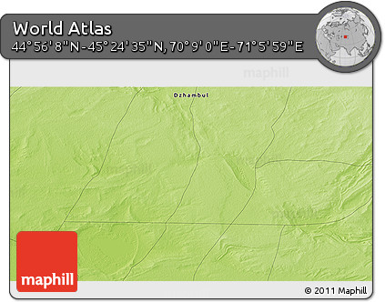 Physical 3D Map of the Area around 45° 10' 22" N, 70° 37' 30" E