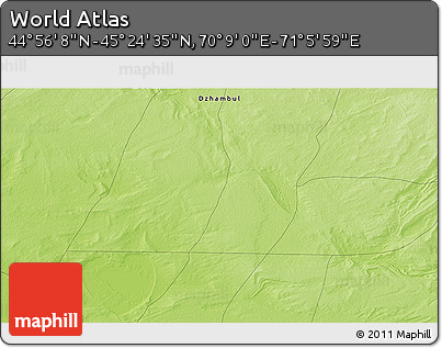 Physical 3D Map of the Area around 45° 10' 22" N, 70° 37' 30" E