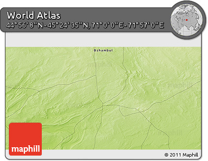 Physical 3D Map of the Area around 45° 10' 22" N, 71° 28' 29" E