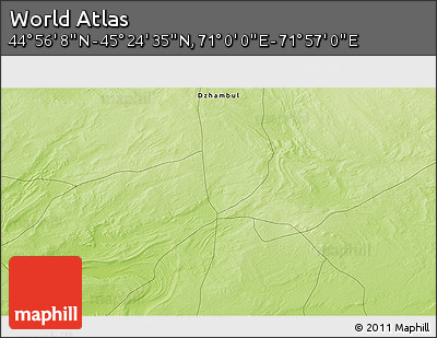 Physical 3D Map of the Area around 45° 10' 22" N, 71° 28' 29" E