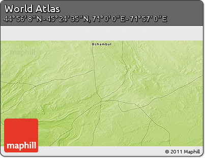 Physical 3D Map of the Area around 45° 10' 22" N, 71° 28' 29" E