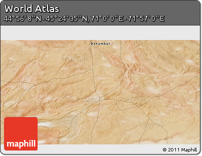 Satellite 3D Map of the Area around 45° 10' 22" N, 71° 28' 29" E