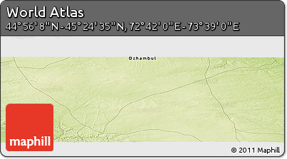 Physical Panoramic Map of the Area around 45° 10' 22" N, 73° 10' 30" E