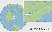 Savanna Style Location Map of the area around 45° 10' 22" N, 73° 1' 30" W