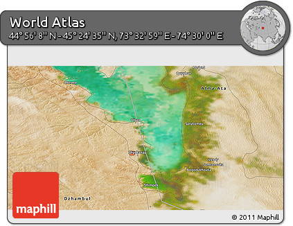 Satellite 3D Map of the Area around 45° 10' 22" N, 74° 1' 30" E