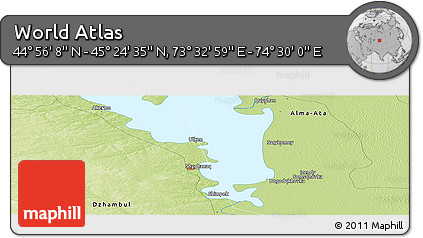 Physical Panoramic Map of the Area around 45° 10' 22" N, 74° 1' 30" E