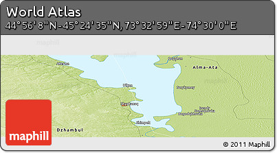Physical Panoramic Map of the Area around 45° 10' 22" N, 74° 1' 30" E