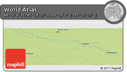 Physical Panoramic Map of the Area around 45° 10' 22" N, 74° 52' 30" E
