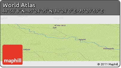 Physical Panoramic Map of the Area around 45° 10' 22" N, 74° 52' 30" E