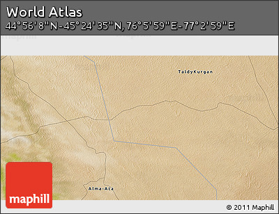 Satellite 3D Map of the Area around 45° 10' 22" N, 76° 34' 29" E