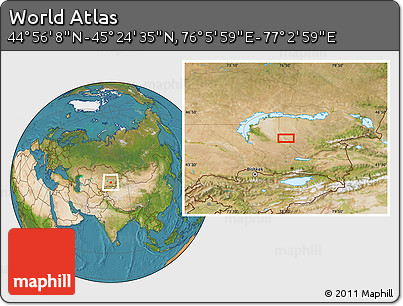 Satellite Location Map of the Area around 45° 10' 22" N, 76° 34' 29" E