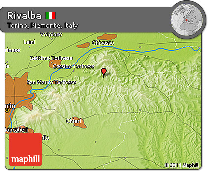 Physical 3D Map of Rivalba