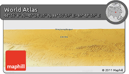 Physical Panoramic Map of the Area around 45° 10' 22" N, 89° 19' 29" E