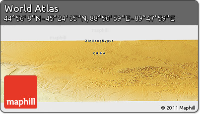 Physical Panoramic Map of the Area around 45° 10' 22" N, 89° 19' 29" E