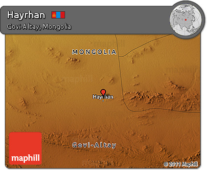 Physical 3D Map of Hayrhan