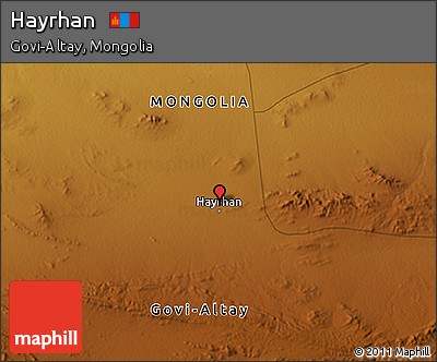 Physical 3D Map of Hayrhan