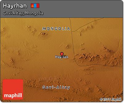 Physical 3D Map of Hayrhan