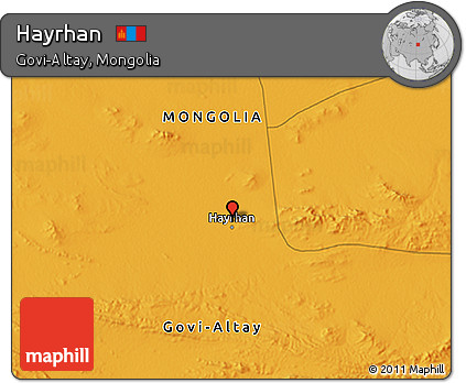 Political 3D Map of Hayrhan