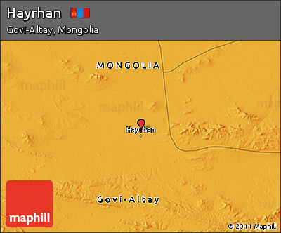 Political 3D Map of Hayrhan