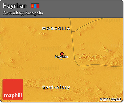 Political 3D Map of Hayrhan