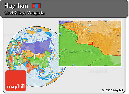 Political Location Map of Hayrhan