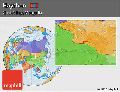 Political Location Map of Hayrhan