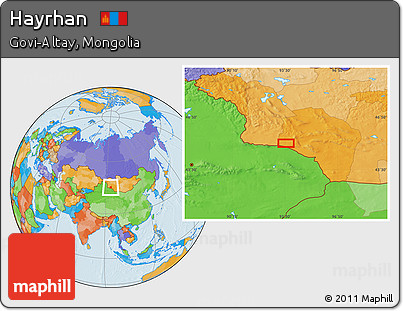 Political Location Map of Hayrhan