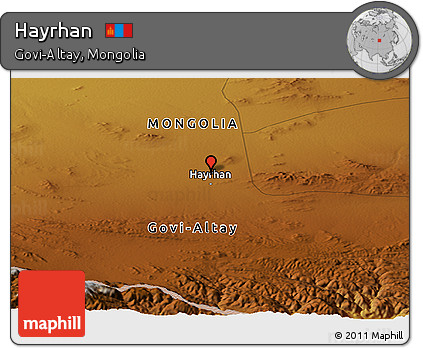 Physical Panoramic Map of Hayrhan