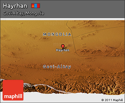 Physical Panoramic Map of Hayrhan