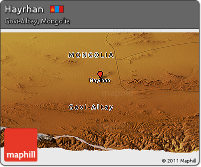 Physical Panoramic Map of Hayrhan