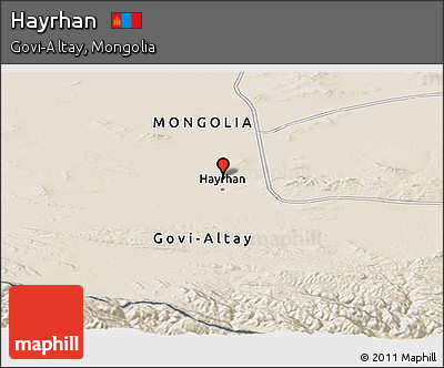 Shaded Relief Panoramic Map of Hayrhan