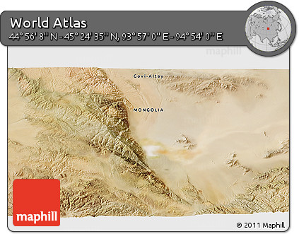 Satellite 3D Map of the Area around 45° 10' 22" N, 94° 25' 30" E