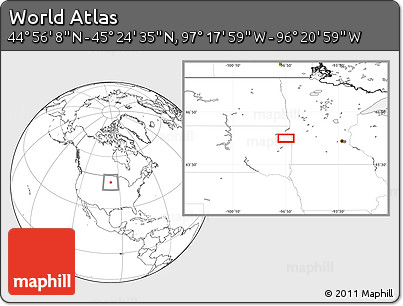 Blank Location Map of the Area around 45° 10' 22" N, 96° 49' 29" W