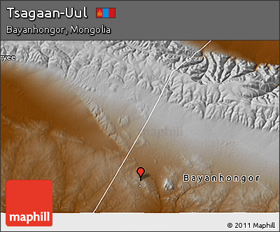 Physical 3D Map of Tsagaan-Uul