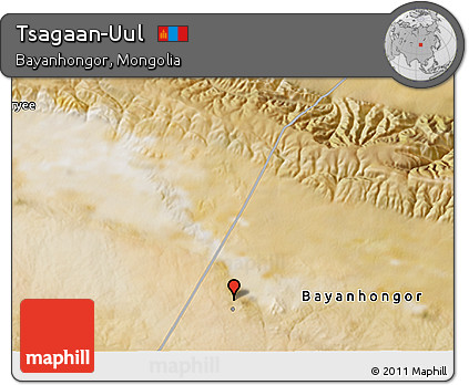 Satellite 3D Map of Tsagaan-Uul