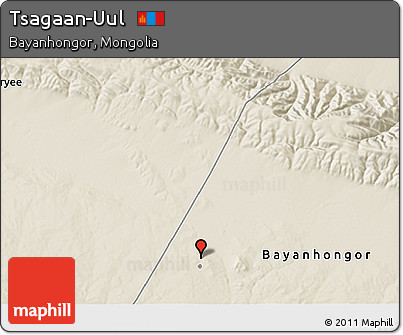 Shaded Relief 3D Map of Tsagaan-Uul