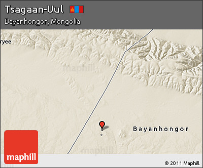 Shaded Relief 3D Map of Tsagaan-Uul