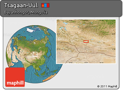 Satellite Location Map of Tsagaan-Uul