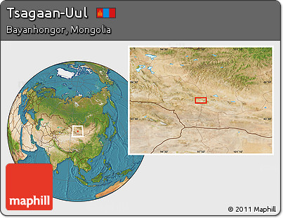 Satellite Location Map of Tsagaan-Uul