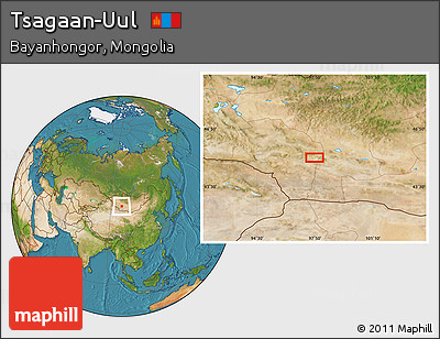 Satellite Location Map of Tsagaan-Uul