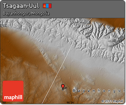 Physical Map of Tsagaan-Uul