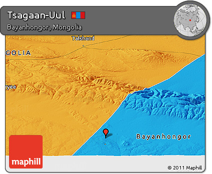 Political Panoramic Map of Tsagaan-Uul