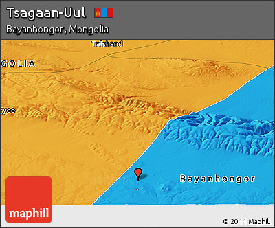 Political Panoramic Map of Tsagaan-Uul