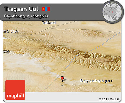 Satellite Panoramic Map of Tsagaan-Uul